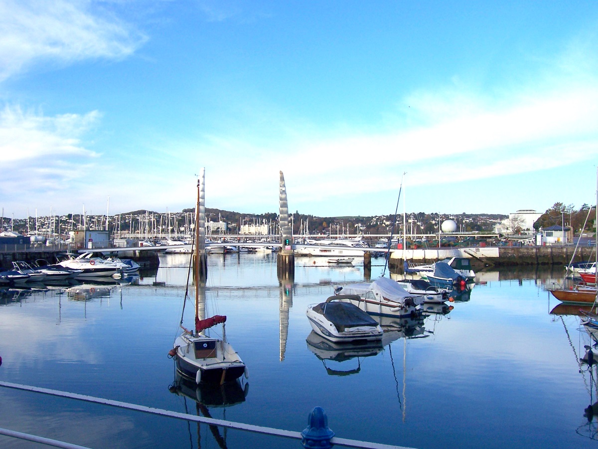 Torquay harbour, a five or six minute walk from The Hesketh Crescent Apartment and home to dozens of bars, cafes and restaurants.